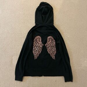 Black Victoria’s Secret angel wing zip up hoodie